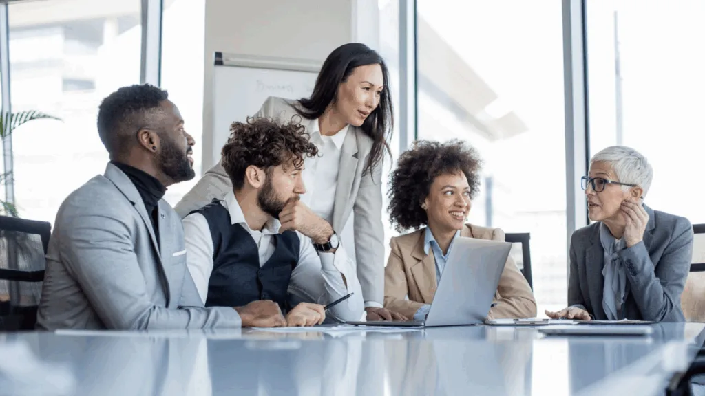 empathetic leader checking in with team during a meeting